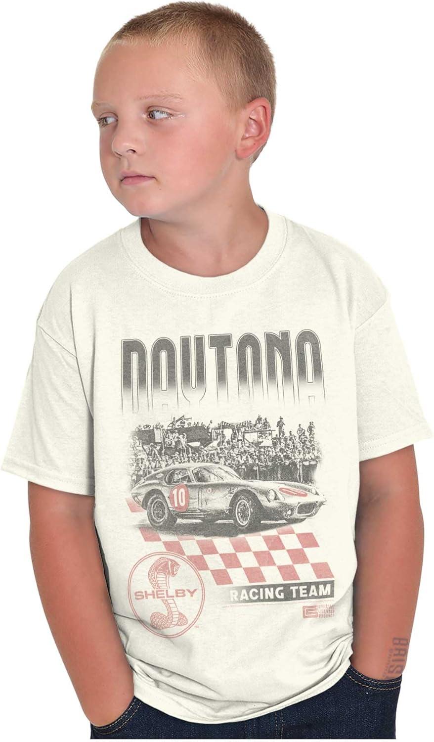 imageBrisco Brands Shelby Motors Daytona Racing Team Crewneck T Shirts Boy GirlWhite