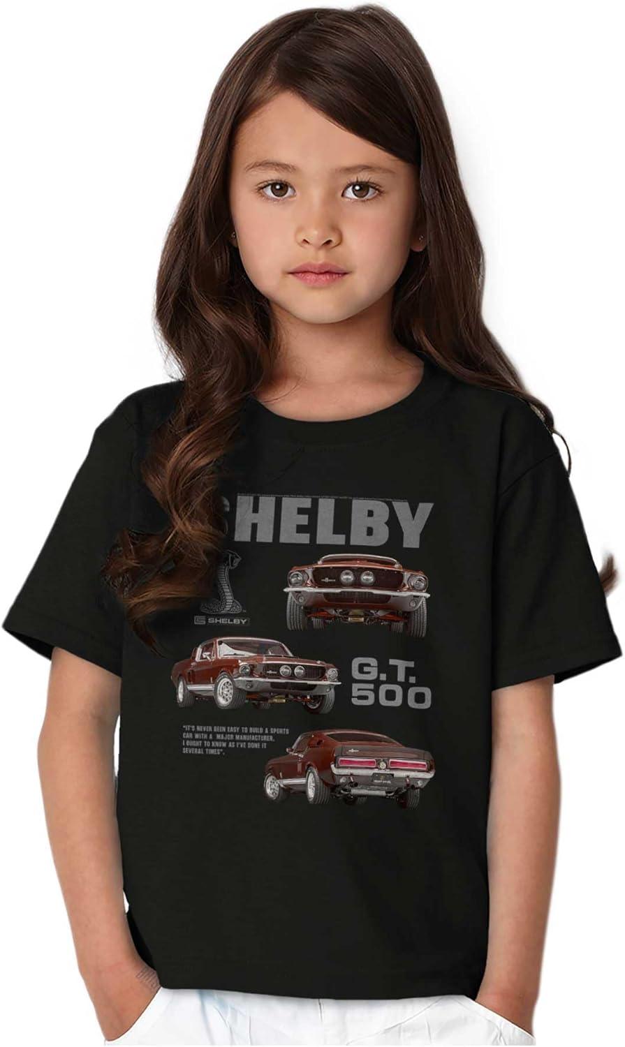 imageBrisco Brands Shelby Racing GT 500 Muscle Car Crewneck T Shirts Boy GirlBlack