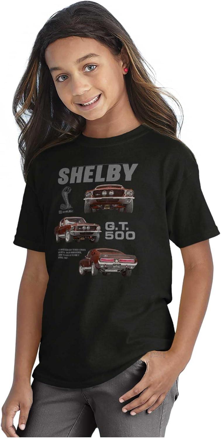 imageBrisco Brands Shelby Racing GT 500 Muscle Car Crewneck T Shirts Boy GirlBlack