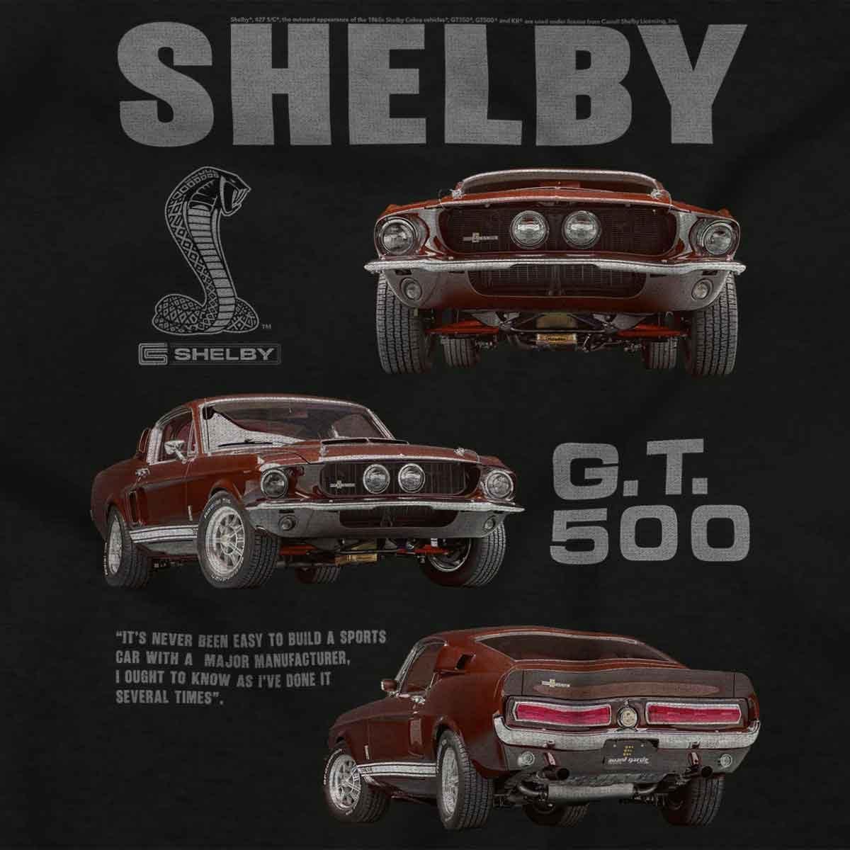imageBrisco Brands Shelby Racing GT 500 Muscle Car Crewneck T Shirts Boy GirlBlack