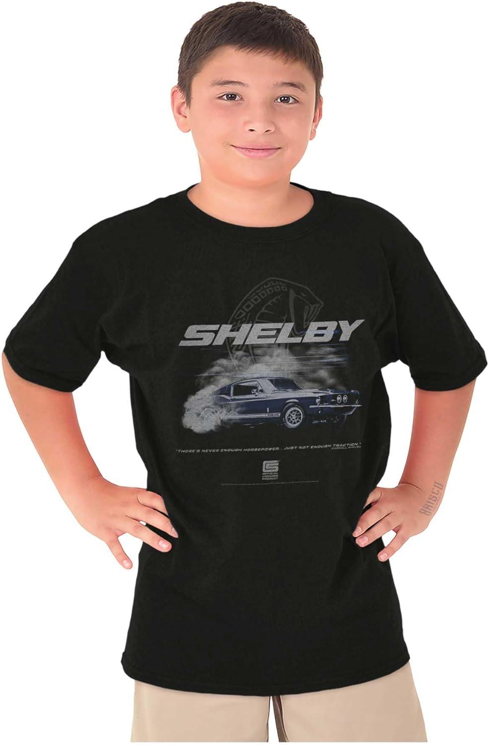 imageBrisco Brands Shelby Racing Never Enough Horsepower Crewneck T Shirts Boy GirlBlack