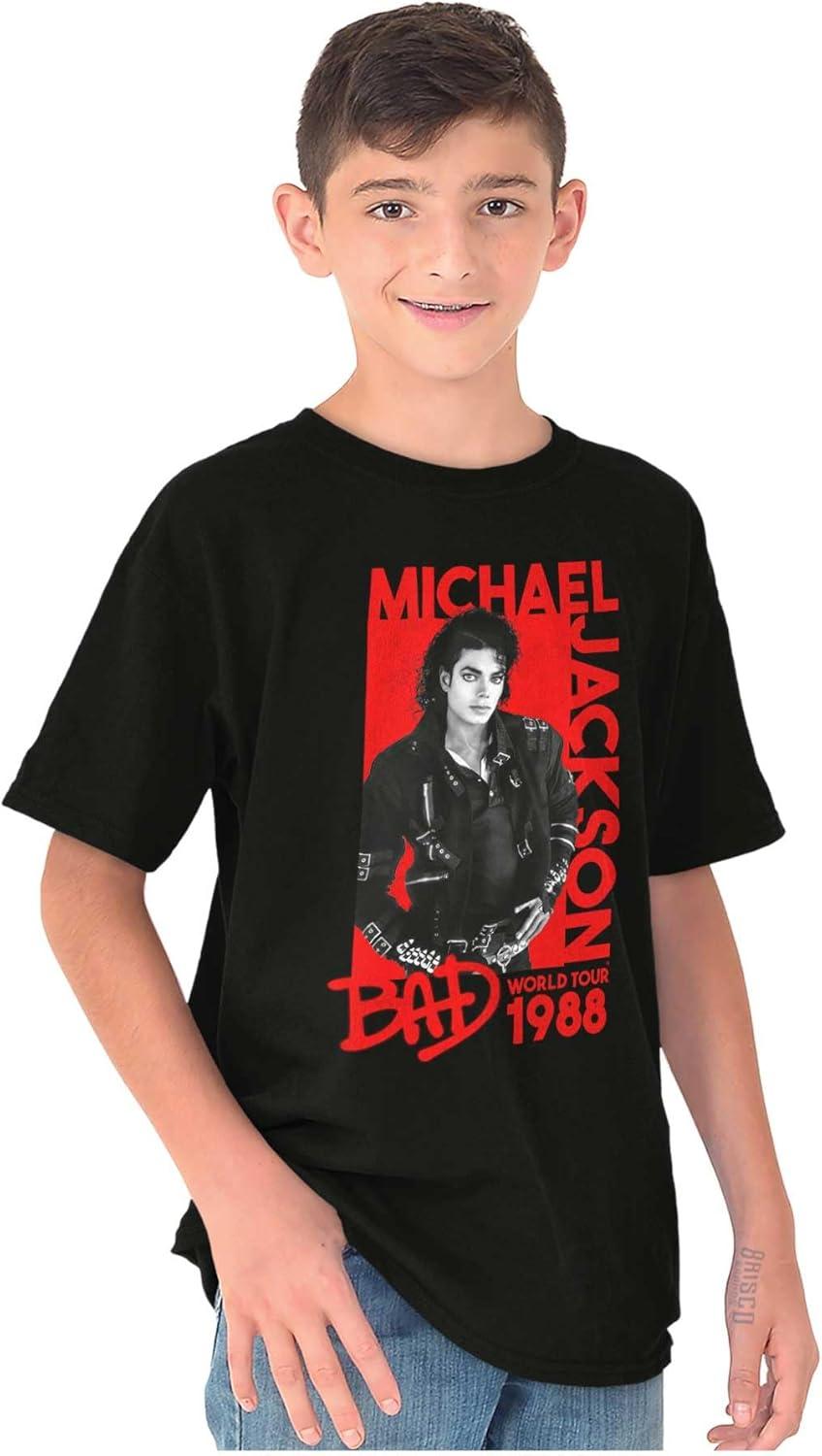 imageMichael Jackson Bad World Your 1988 Crewneck T Shirts Boy GirlBlack