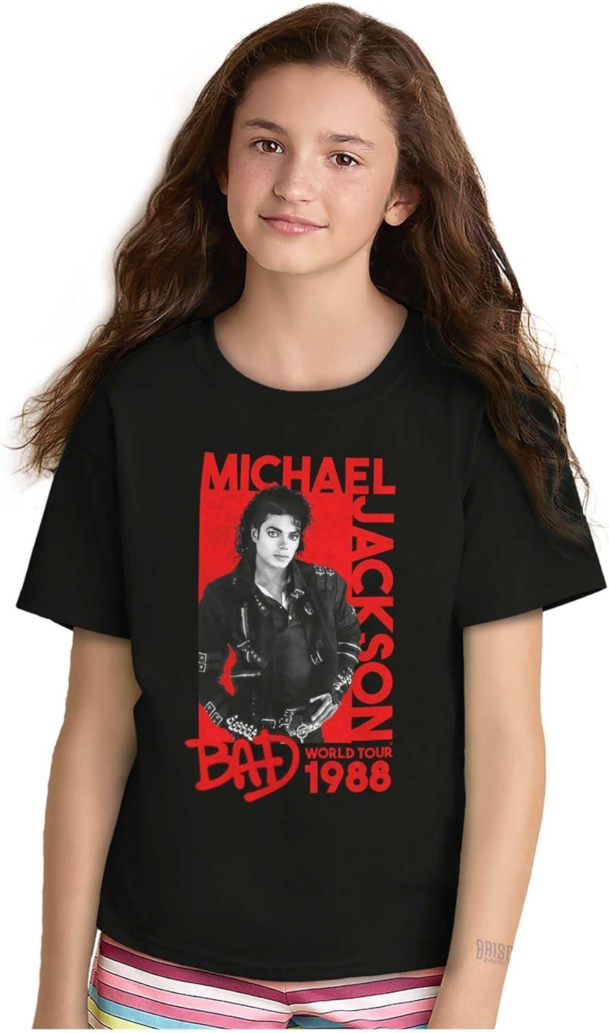 imageMichael Jackson Bad World Your 1988 Crewneck T Shirts Boy GirlBlack