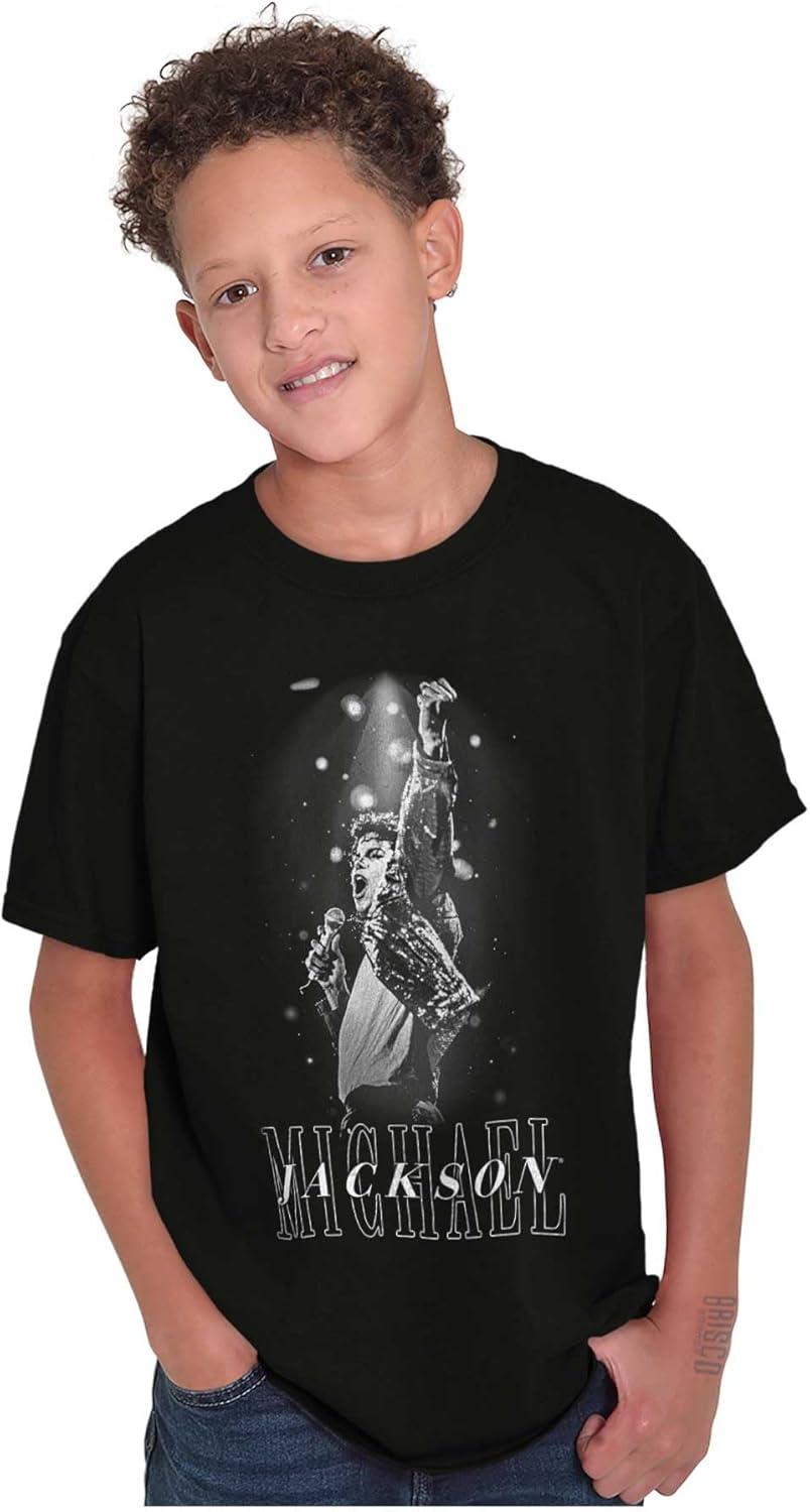 imageMichael Jackson Iconic King of Pop Crewneck T Shirts Boy GirlBlack