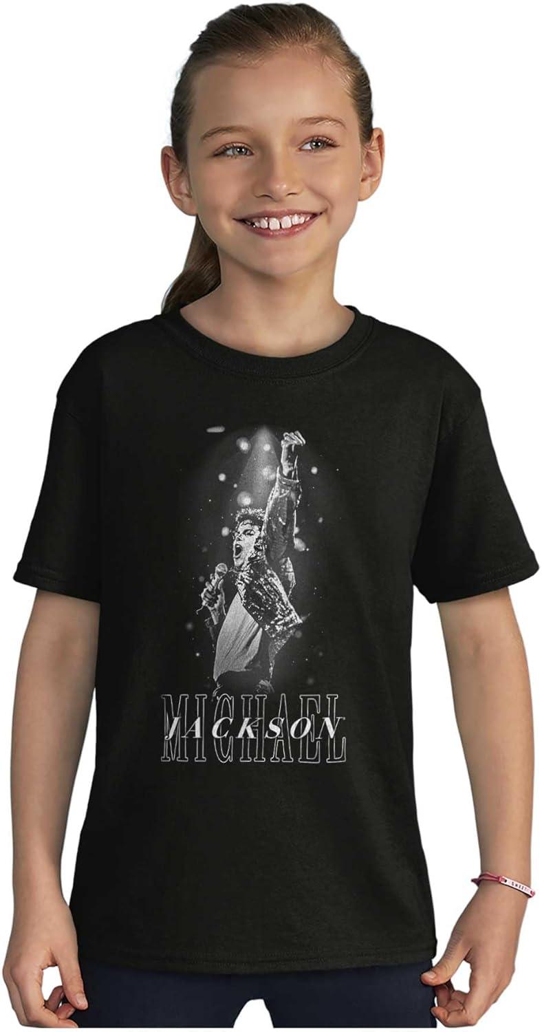 imageMichael Jackson Iconic King of Pop Crewneck T Shirts Boy GirlBlack