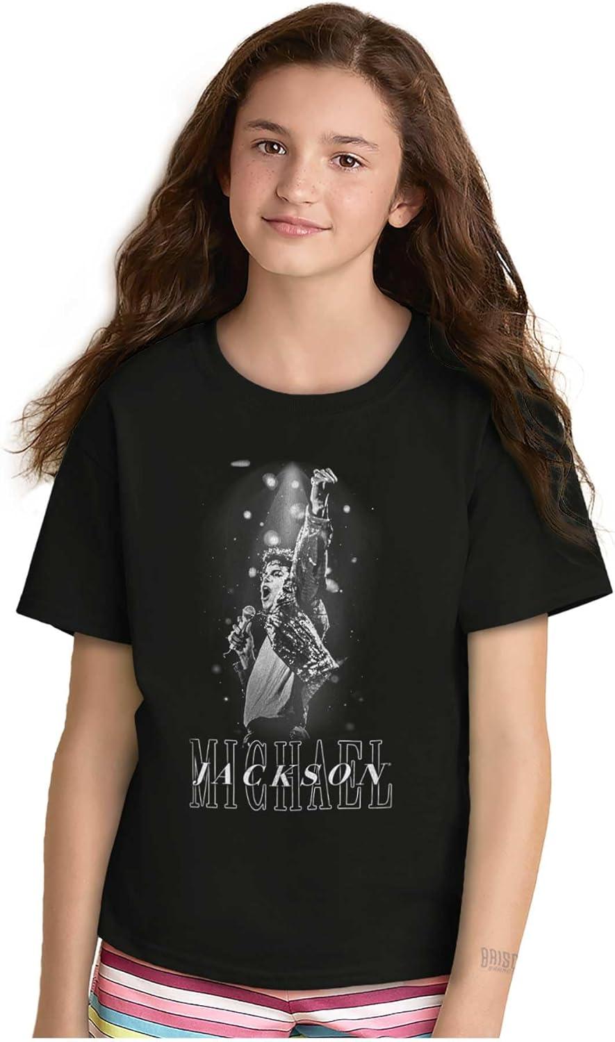 imageMichael Jackson Iconic King of Pop Crewneck T Shirts Boy GirlBlack