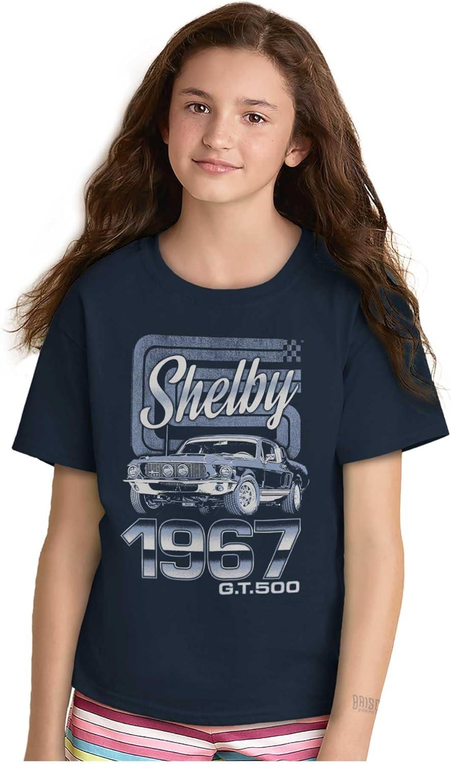 imageShelby GT 500 Classic Muscle Car Crewneck T Shirts Boy GirlNavy