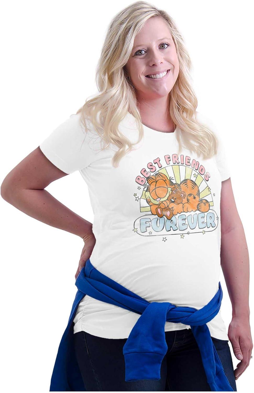 imageWomens Maternity Garfield Cartoon Best Friends Forever T Shirt Tee