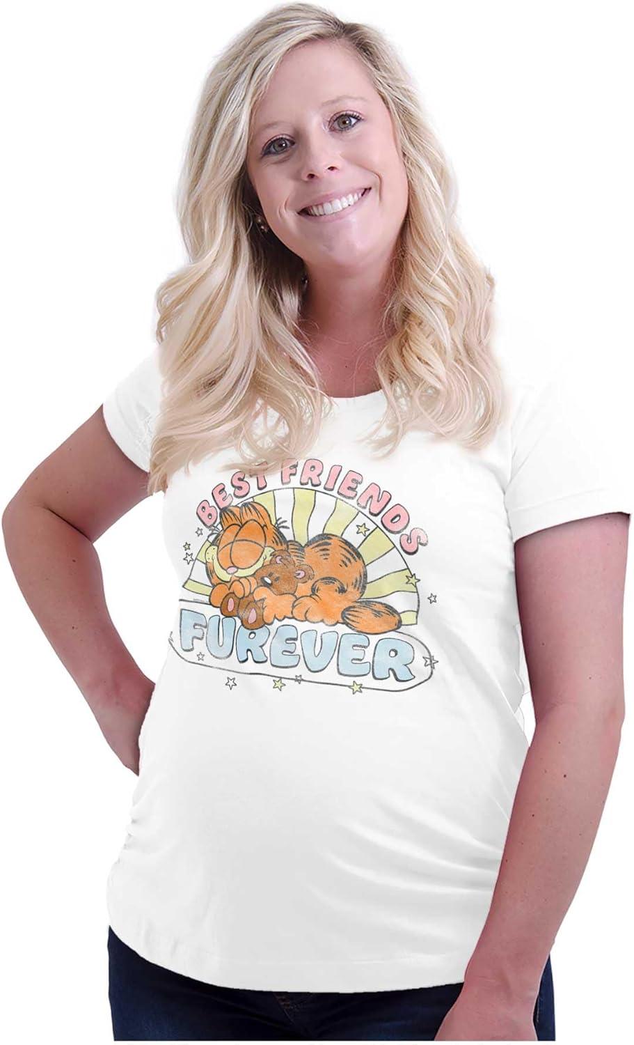 imageWomens Maternity Garfield Cartoon Best Friends Forever T Shirt Tee