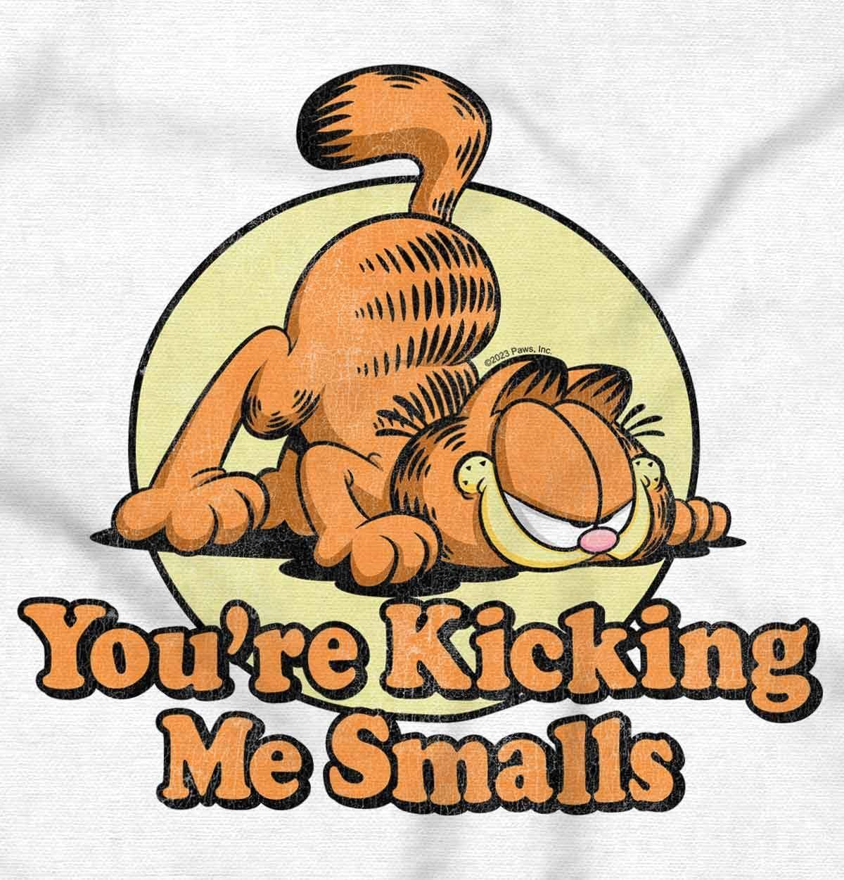 imageWomens Maternity Garfield Cartoon Kicking Me Smalls T Shirt Tee
