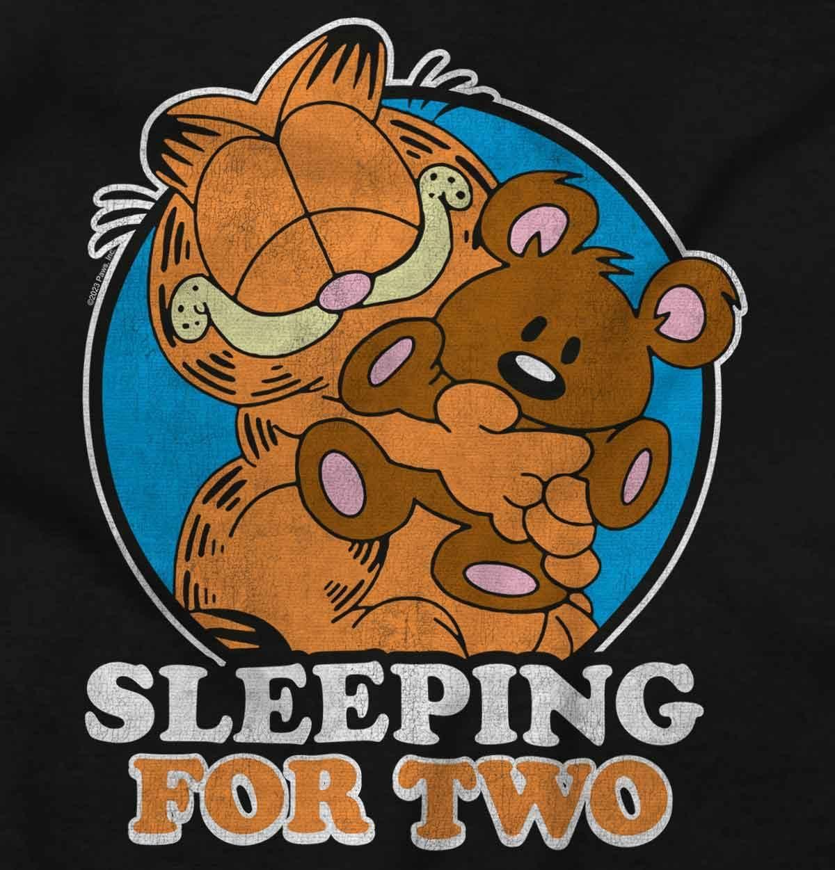 imageWomens Maternity Garfield Cartoon Sleeping for Two T Shirt TeeBlack
