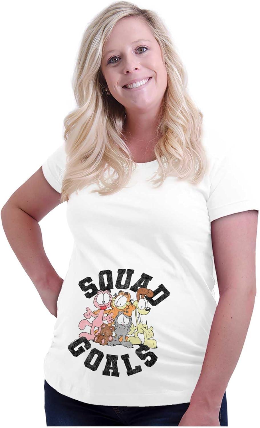 imageWomens Maternity Garfield Friends Cartoon Squad Goals T Shirt Tee