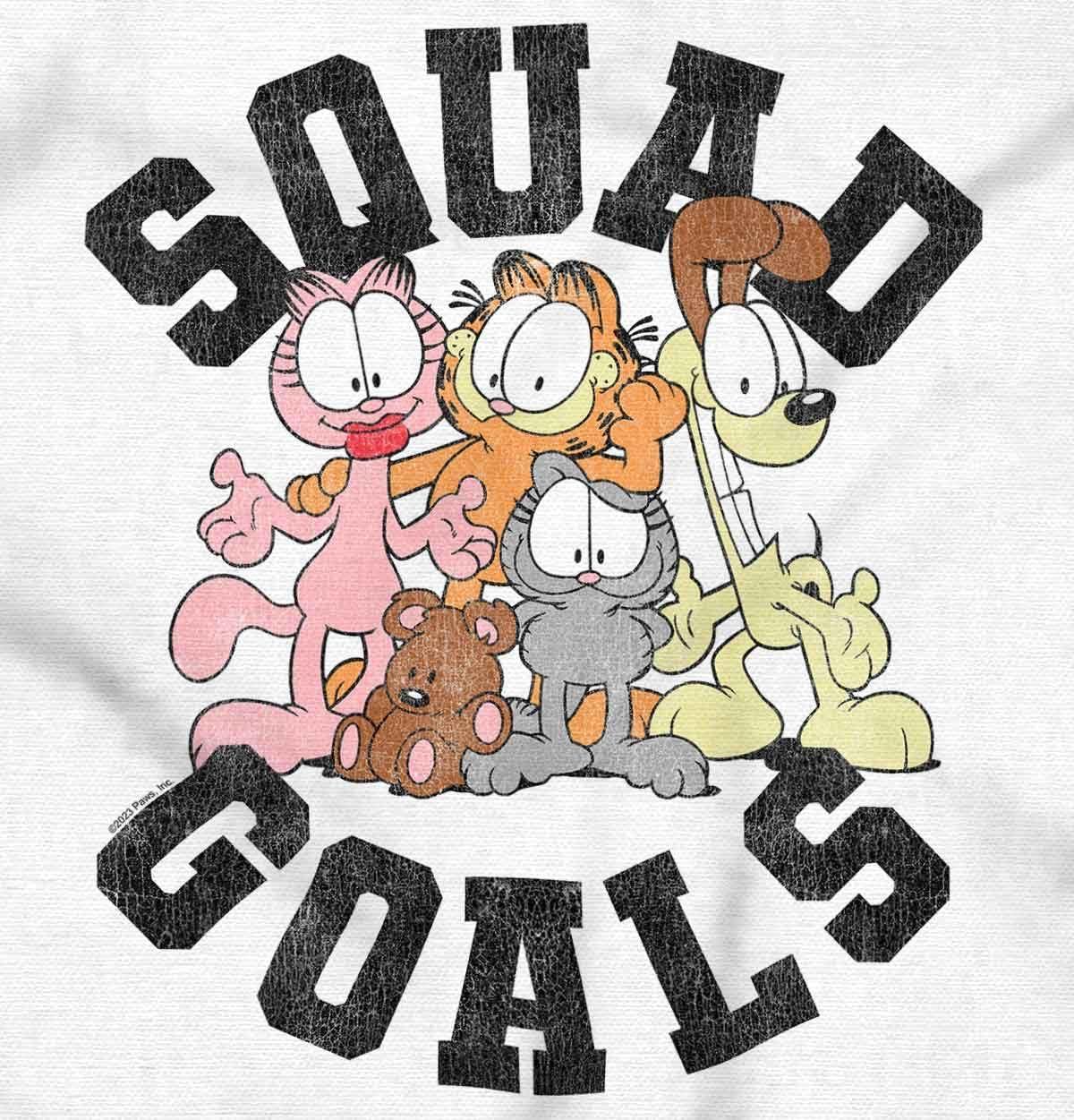 imageWomens Maternity Garfield Friends Cartoon Squad Goals T Shirt Tee