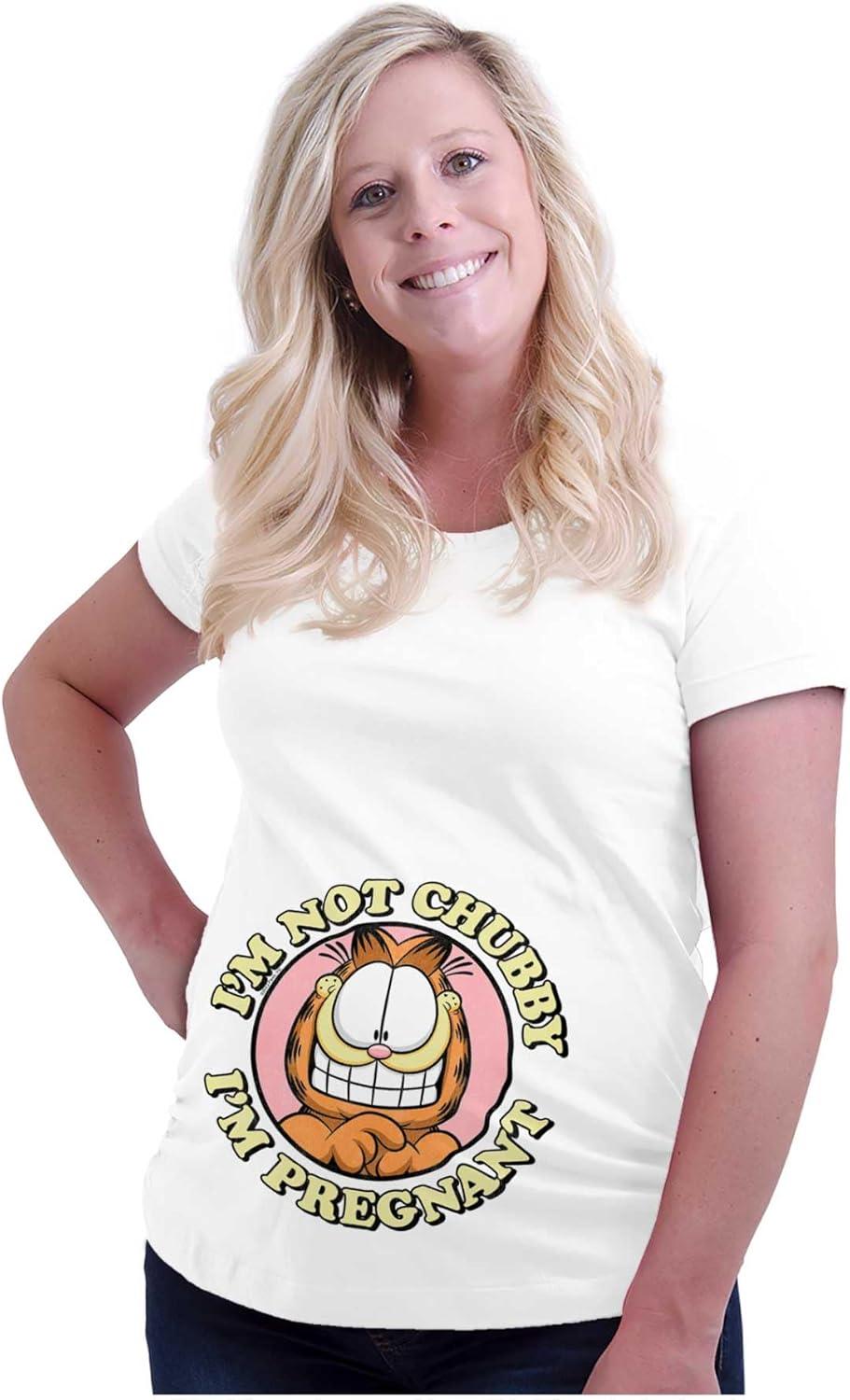 imageWomens Maternity Garfield Not Chubby Im Pregnant T Shirt Tee