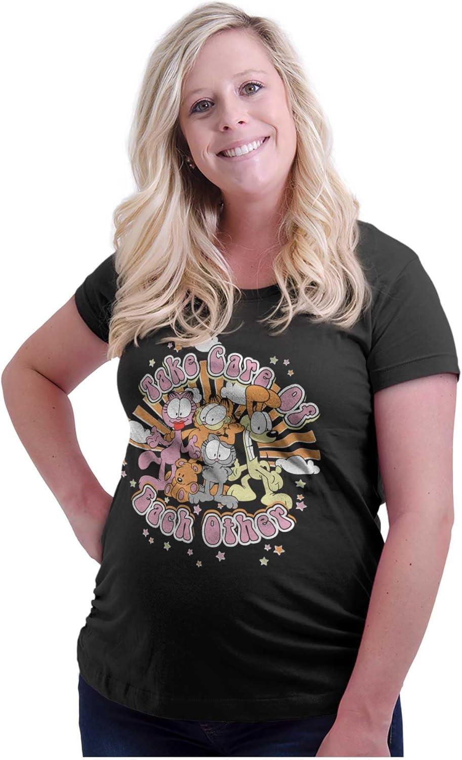 imageWomens Maternity Garfield Take Care of Each Other T Shirt TeeBlack