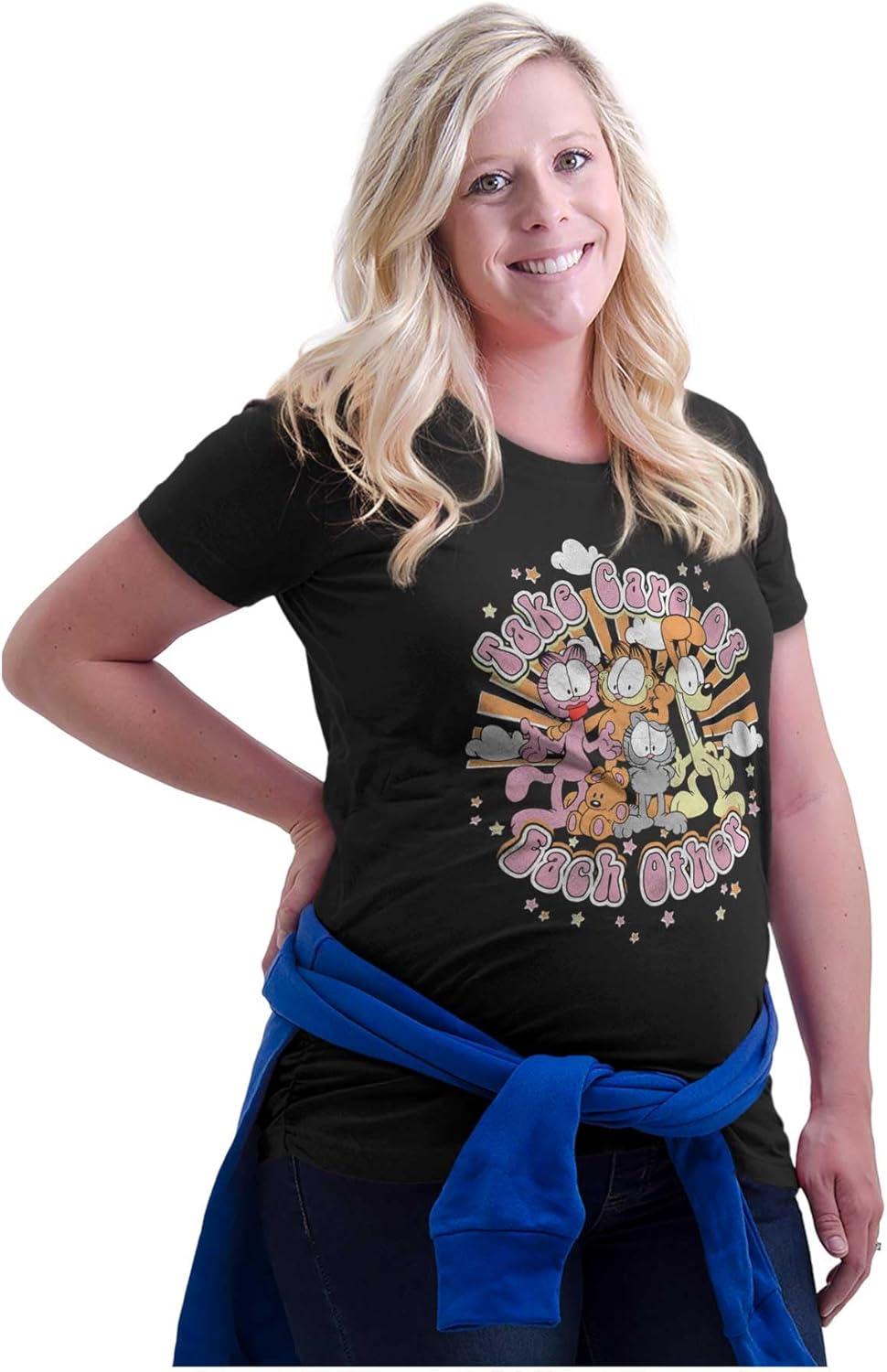 imageWomens Maternity Garfield Take Care of Each Other T Shirt TeeBlack