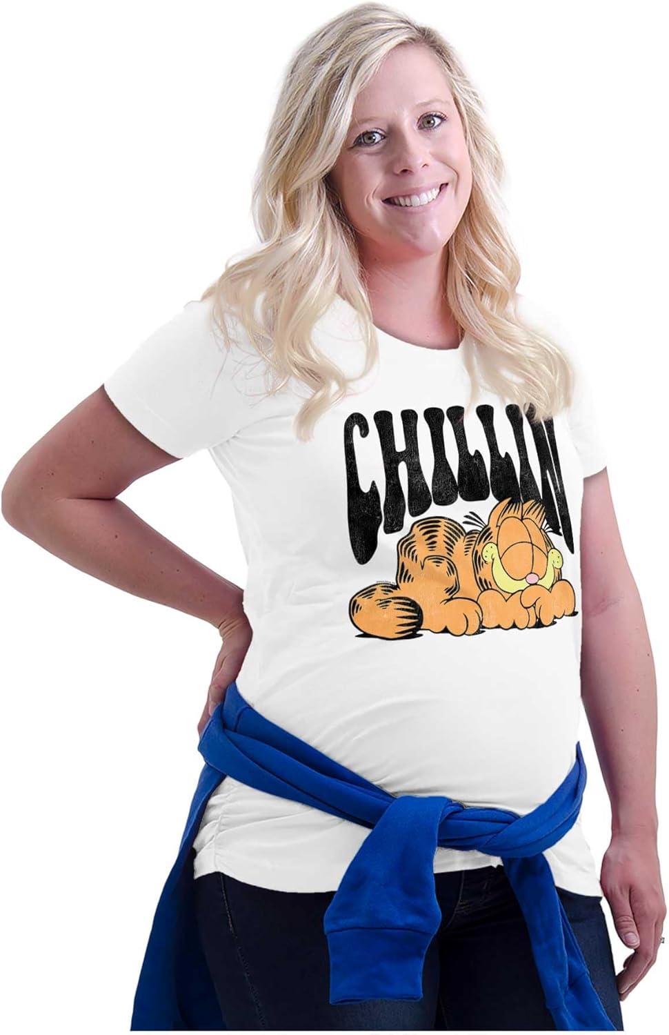 imageWomens Maternity Retro Garfield Cartoon Chillin T Shirt Tee