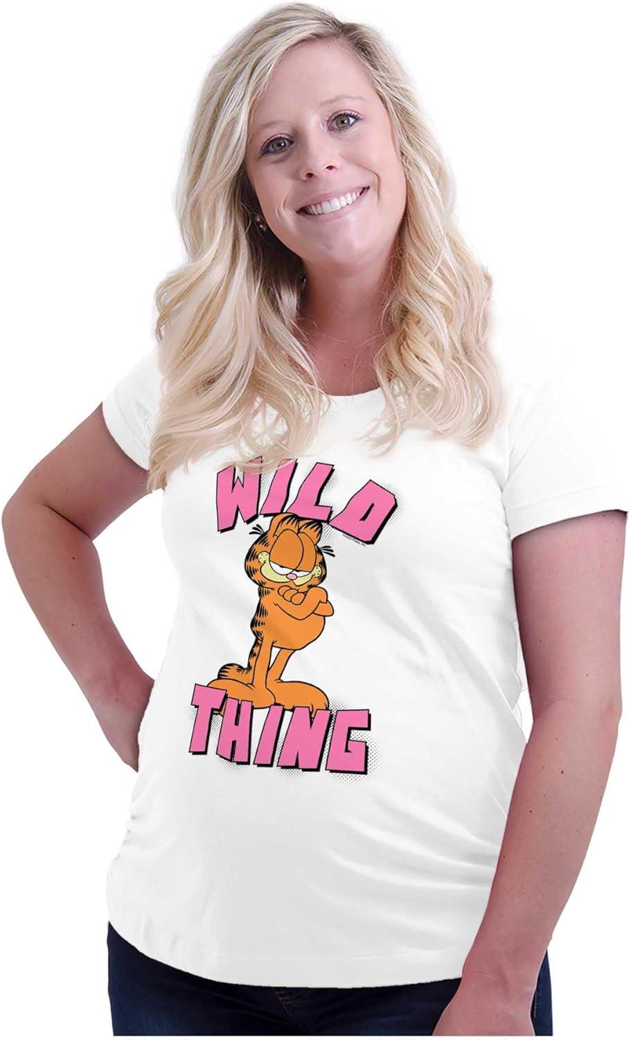 imageWomens Maternity Retro Garfield Cartoon Wild Thing T Shirt Tee