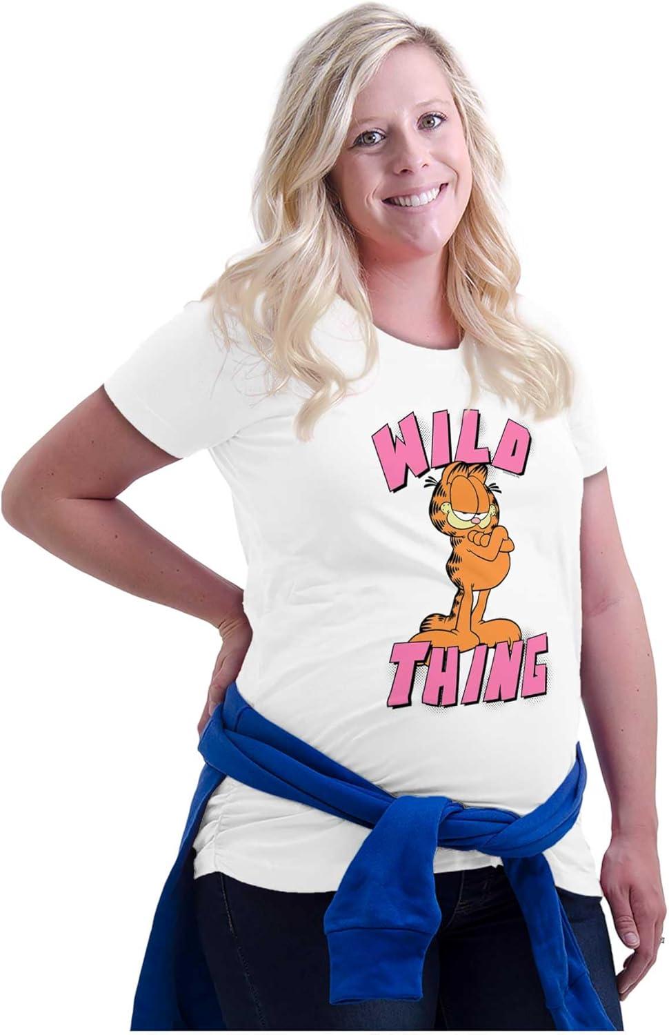 imageWomens Maternity Retro Garfield Cartoon Wild Thing T Shirt Tee