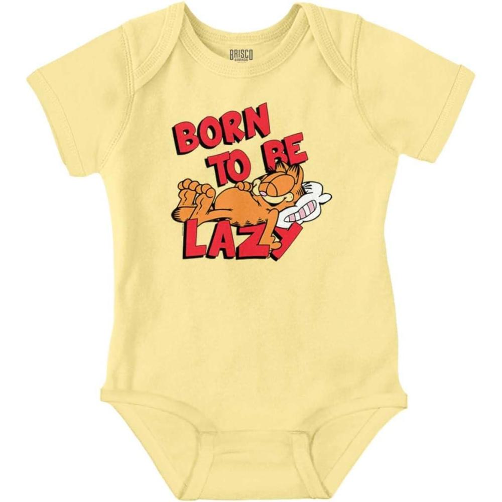 imageBrisco Brands Funny Garfield Cartoon Born Lazy Baby Romper Boys or GirlsBanana