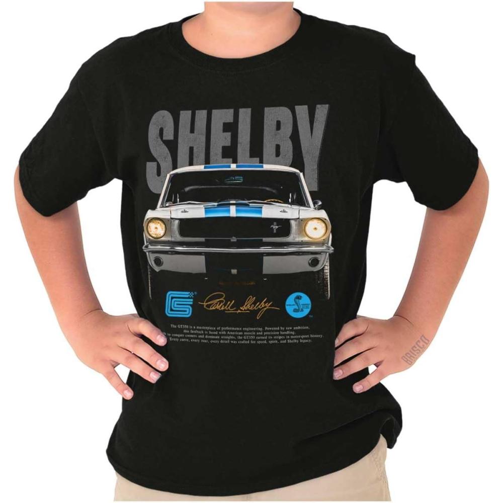imageBrisco Brands Shelby Racing Muscle Car Headlights Crewneck T Shirts Boy GirlBlack