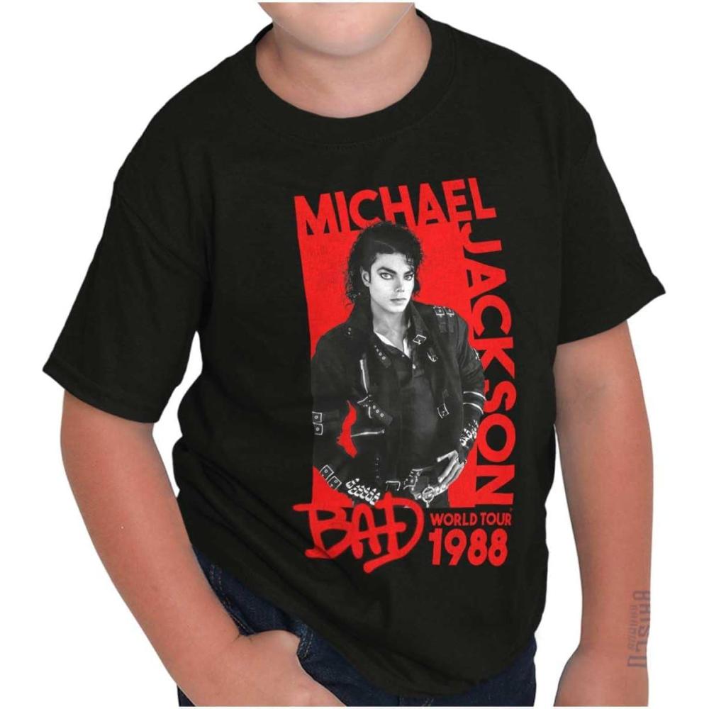 imageMichael Jackson Bad World Your 1988 Crewneck T Shirts Boy GirlBlack