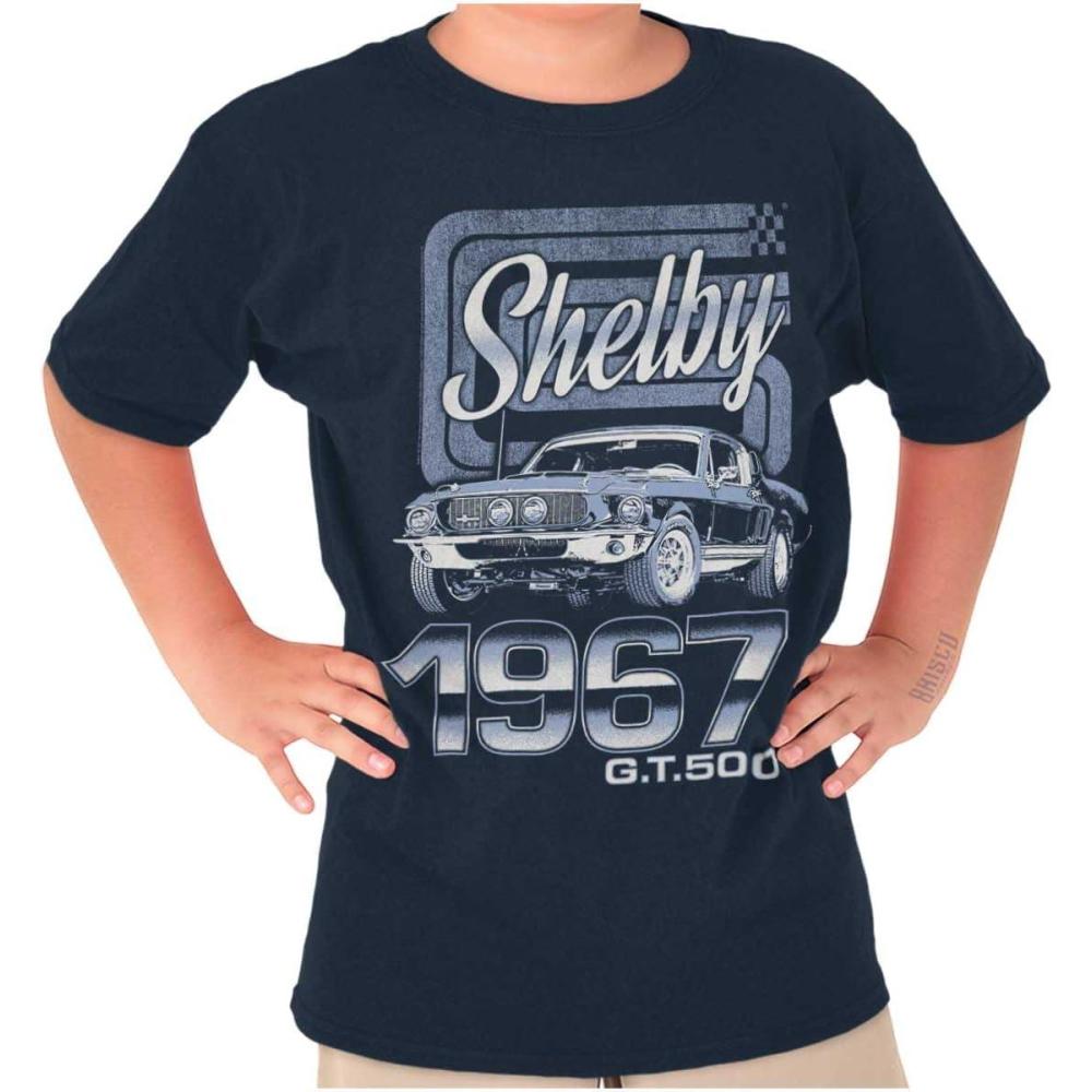 imageShelby GT 500 Classic Muscle Car Crewneck T Shirts Boy GirlNavy