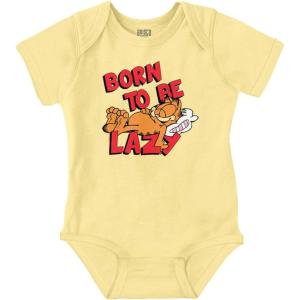 Brisco Brands Funny Garfield Cartoon Born Lazy Baby Romper Boys or Girls(Banana)