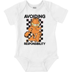 Brisco Brands Garfield Avoiding Responsibility Baby Romper Boys or Girls(White)