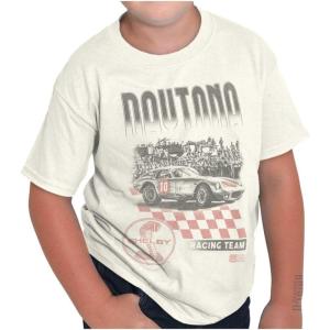 Brisco Brands Shelby Motors Daytona Racing Team Crewneck T Shirts Boy Girl(White)