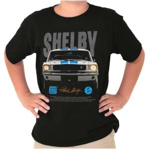 Brisco Brands Shelby Racing Muscle Car Headlights Crewneck T Shirts Boy Girl(Black)
