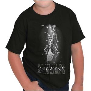 Michael Jackson Iconic King of Pop Crewneck T Shirts Boy Girl(Black)