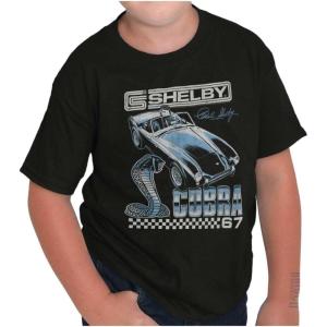 Shelby Cobra Classic Muscle Car Crewneck T Shirts Boy Girl(Black)