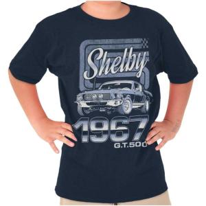 Shelby GT 500 Classic Muscle Car Crewneck T Shirts Boy Girl(Navy)