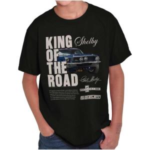 Shelby King of The Road GT 500 Crewneck T Shirts Boy Girl(Black)