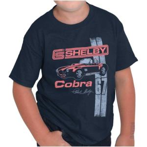 Shelby Motors Cobra Muscle Car Crewneck T Shirts Boy Girl(Navy)
