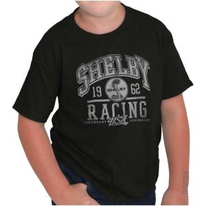 Shelby Racing USA Cobra Performance Crewneck T Shirts Boy Girl(Black)