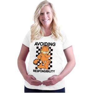 Womens Maternity Garfield Avoiding Responsibility T Shirt Tee