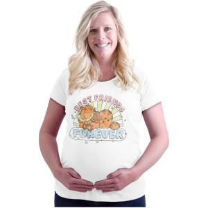 Womens Maternity Garfield Cartoon Best Friends Forever T Shirt Tee