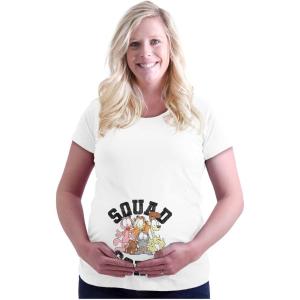 Womens Maternity Garfield Friends Cartoon Squad Goals T Shirt Tee