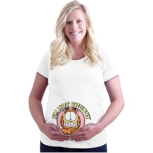 Womens Maternity Garfield Not Chubby I’m Pregnant T Shirt Tee
