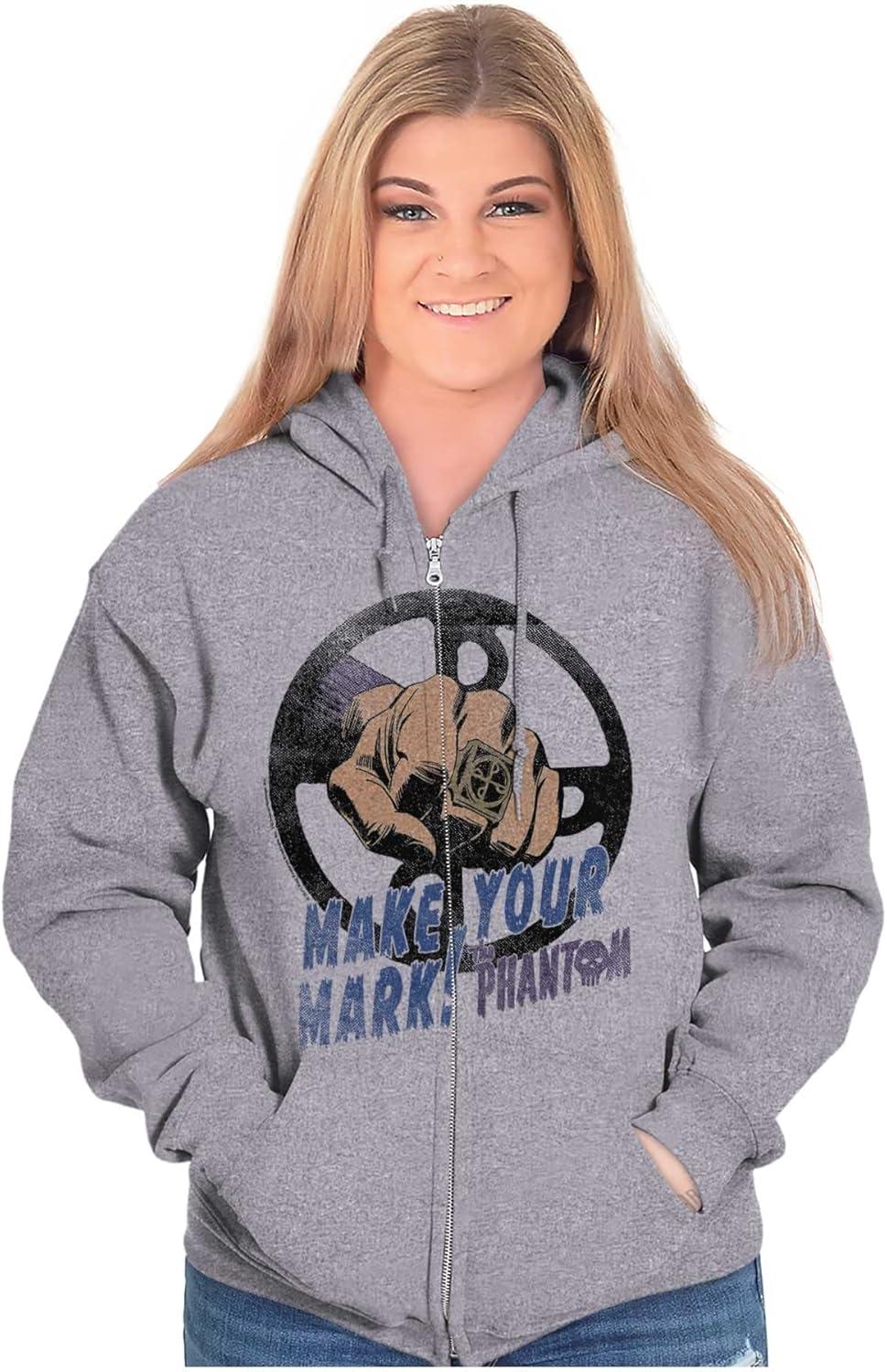 imageBrisco Brands The Phantom Make Your Mark Retro Zip Up Hoodie Mens WomensSport Grey