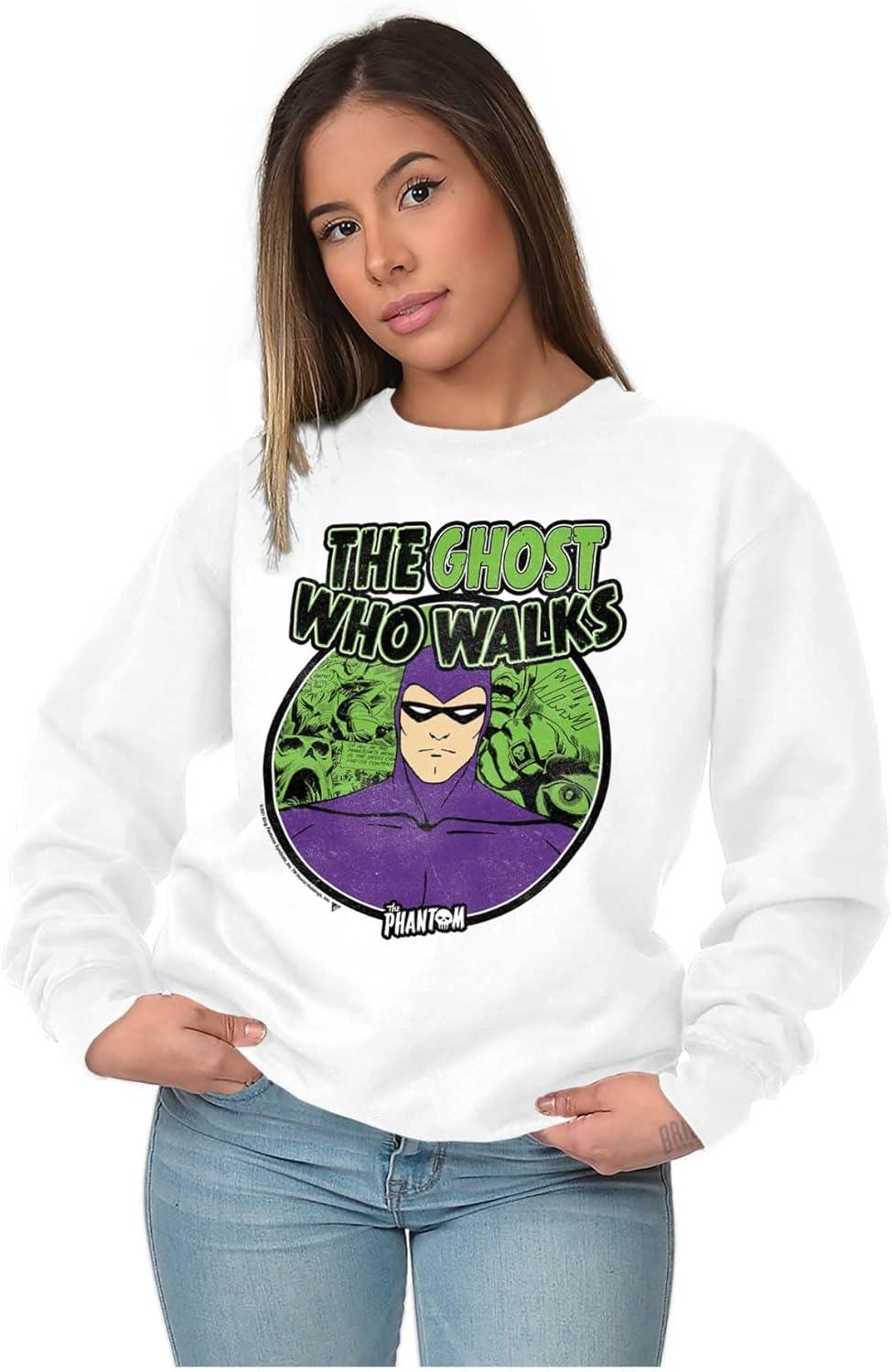 imageBrisco Brands the Phantom Ghost Who Walks Sweatshirt for Men or WomenWhite