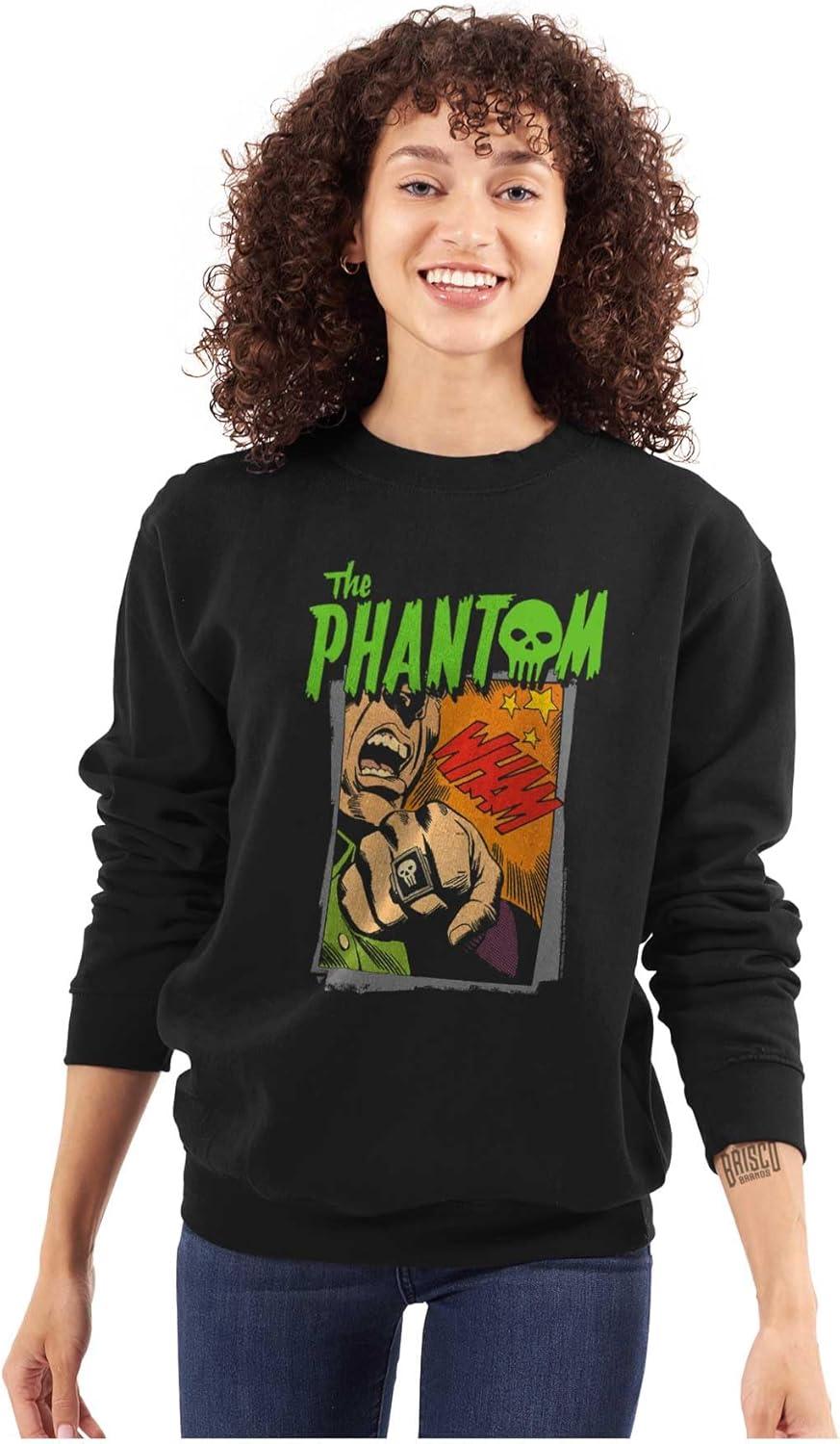 imageBrisco Brands the Phantom Skull Retro Comic Book Sweatshirt for Men or WomenBlack