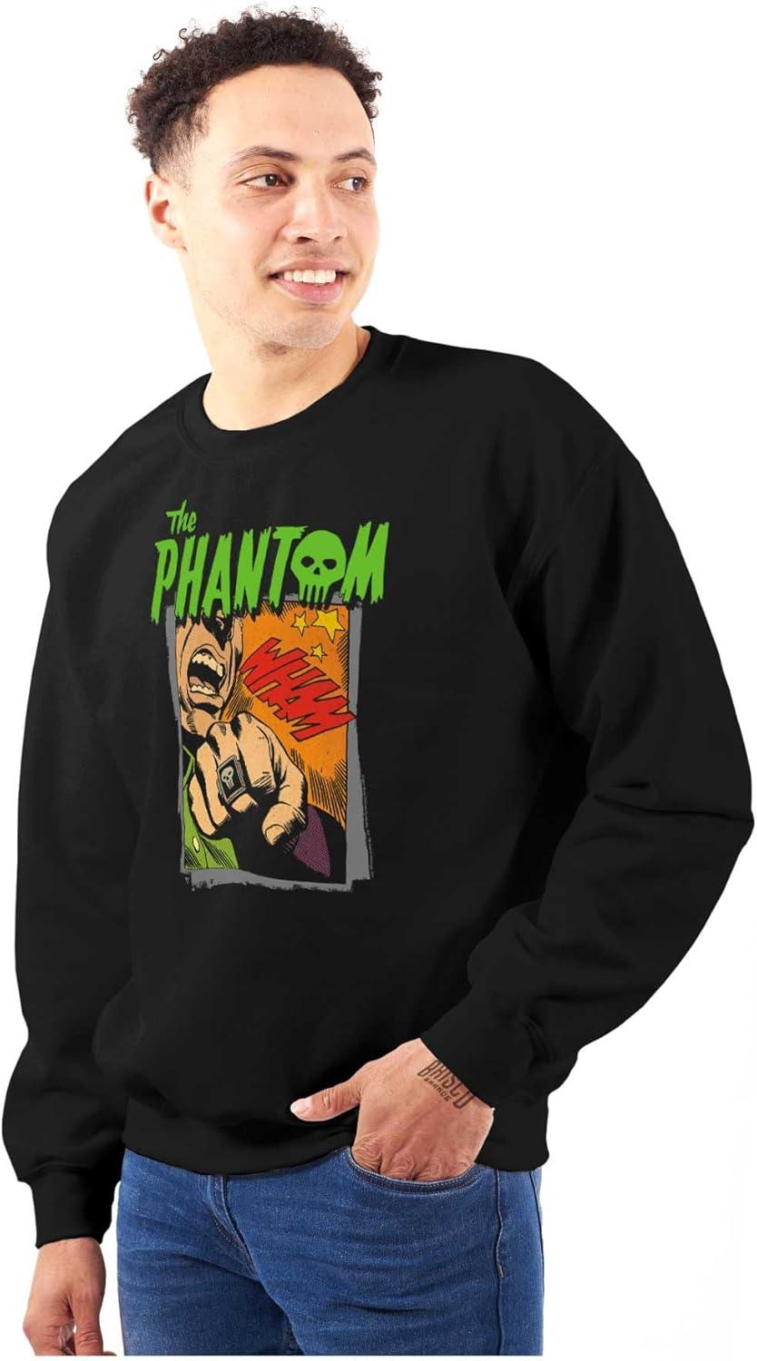 imageBrisco Brands the Phantom Skull Retro Comic Book Sweatshirt for Men or WomenBlack