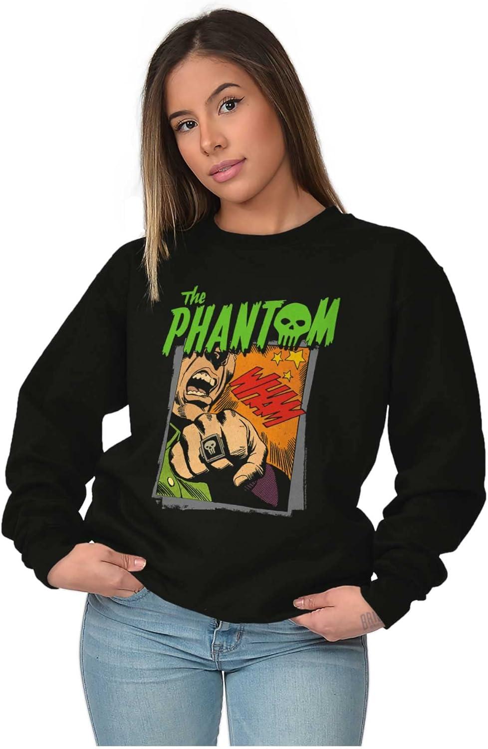 imageBrisco Brands the Phantom Skull Retro Comic Book Sweatshirt for Men or WomenBlack
