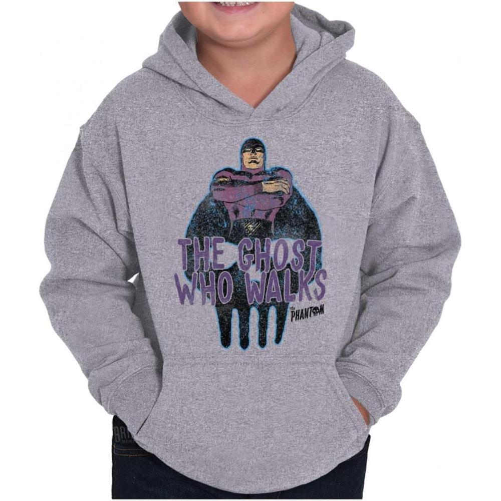 imageBrisco Brands the Phantom Vintage Ghost Who Walks Youth Hoodie Boy GirlSport Grey