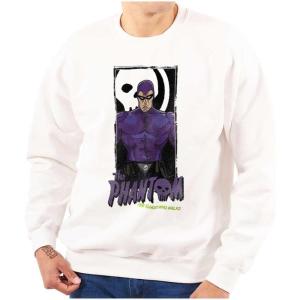Brisco Brands the Phantom Ghost Who Walks Skull Sweatshirt for Men or Women(White)