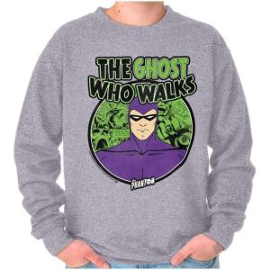 Brisco Brands the Phantom Ghost Who Walks Sweatshirt for Men or Women(Sport Grey)