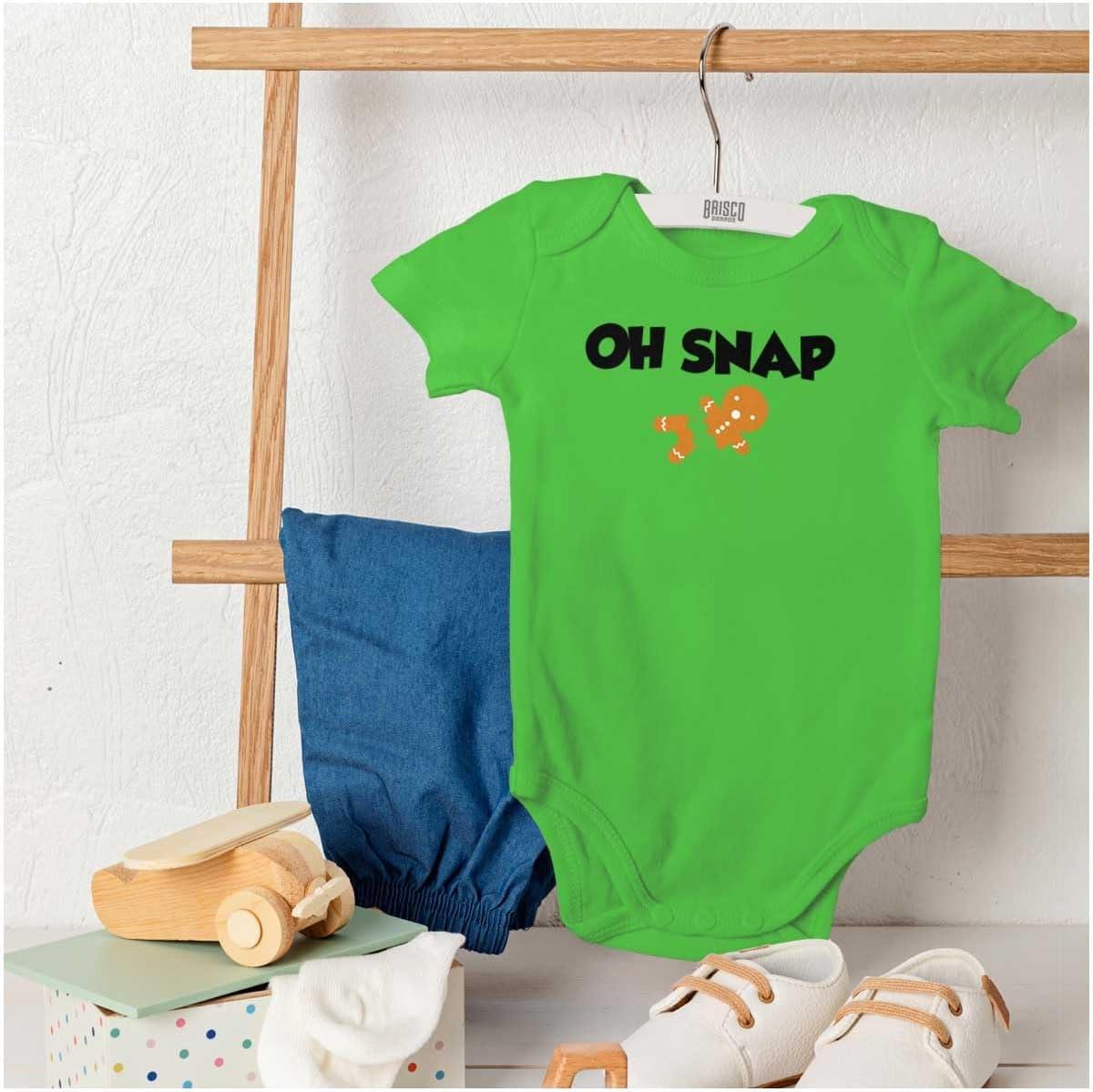 imageBrisco Brands Christmas Oh Snap Gingerbread Man Baby Romper Boys or GirlsApple